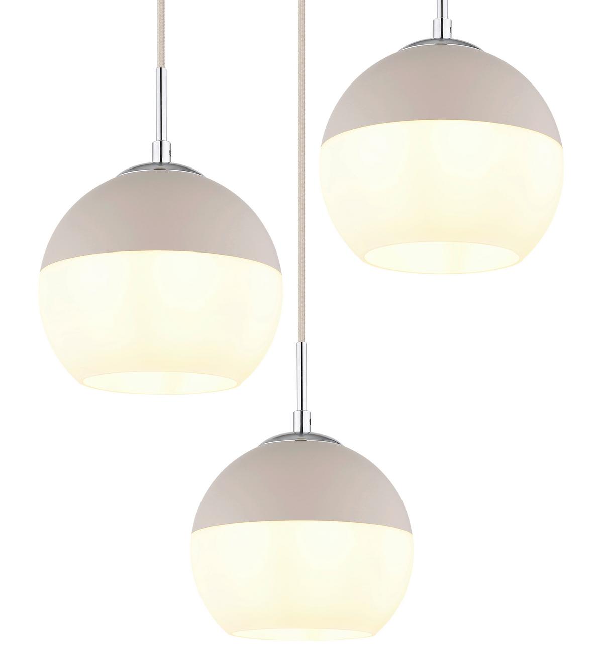 Függőlámpa 15999-3hr  Ragusa - bézs/opál, Design, üveg/textil (42,5/120cm) - Globo