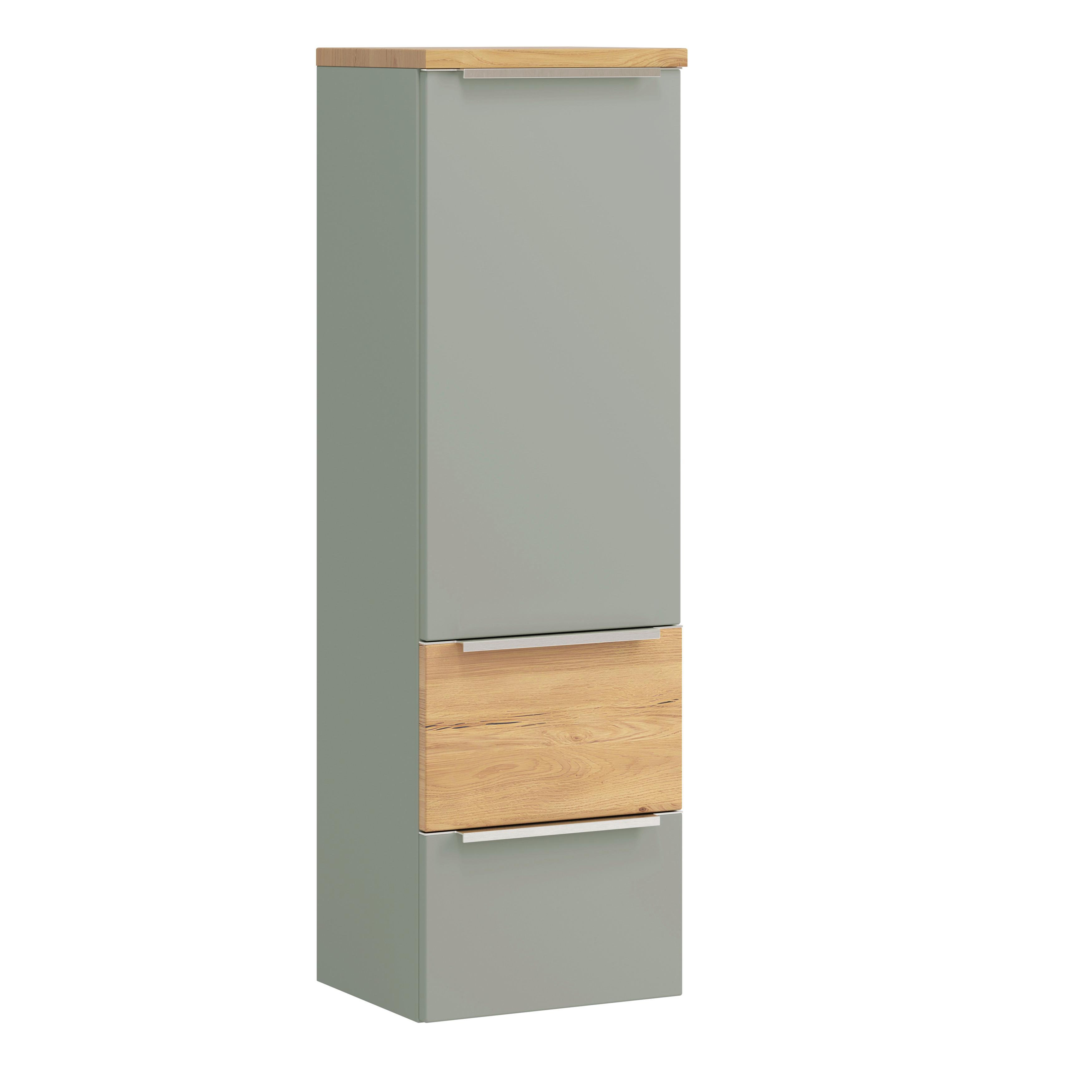 Midischrank Verona Schilfgrün/Wildeiche B: 40cm - Schilfgrün/Wildeiche, Trend, Holzwerkstoff (40/130/35cm) - Held