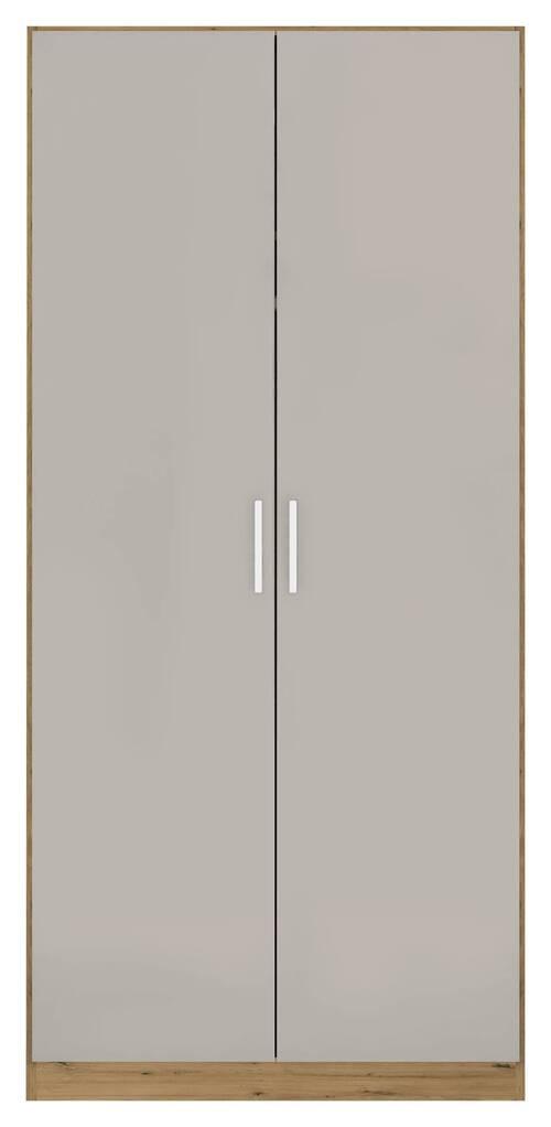 Drehtürenschrank 91 cm Berlin Eiche Dekor/Hellgrau - Hellgrau/Eiche Artisan, MODERN, Holzwerkstoff (91/210/54cm) - Rauch Möbel