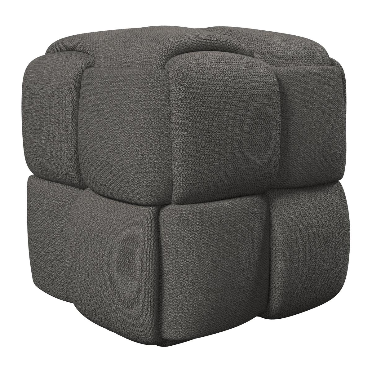 Taburet ELLA tmavá sivá bouclé - čierna/tmavosivá, Modern, drevo/textil (45/45/45cm) - Bessagi Home