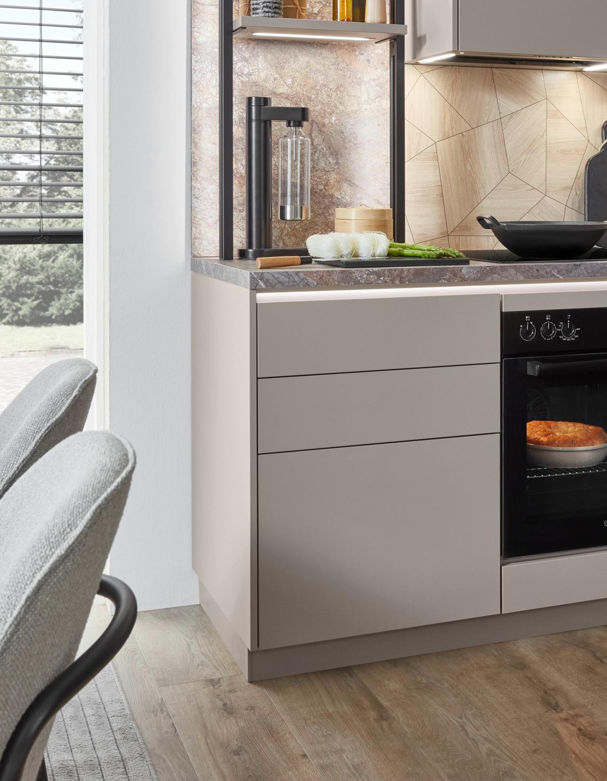 Eckküche Sidney - Hellbraun/Dunkelbraun, MODERN, Holzwerkstoff (273,2/218,1cm) - Vertico