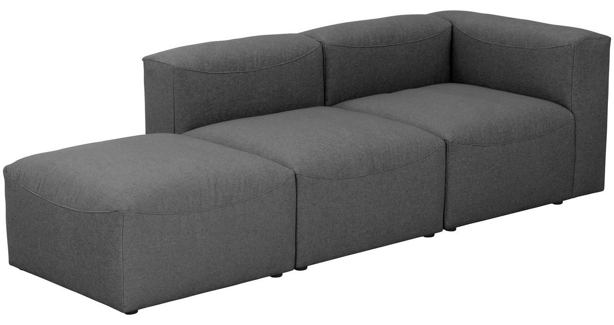 Ottomane Lena Anthrazit mit Echtem Rücken - Anthrazit, Design, Textil (250/73/100cm) - Max Winzer