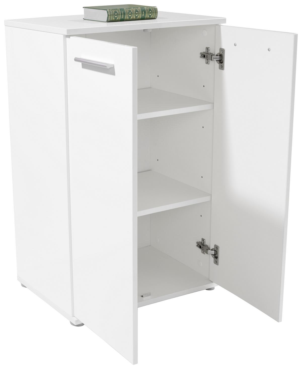 KOMODA CHRISTIAN NEW 1 - bílá/barvy hliníku, Moderní, kompozitní dřevo/plast (60/85/35cm)