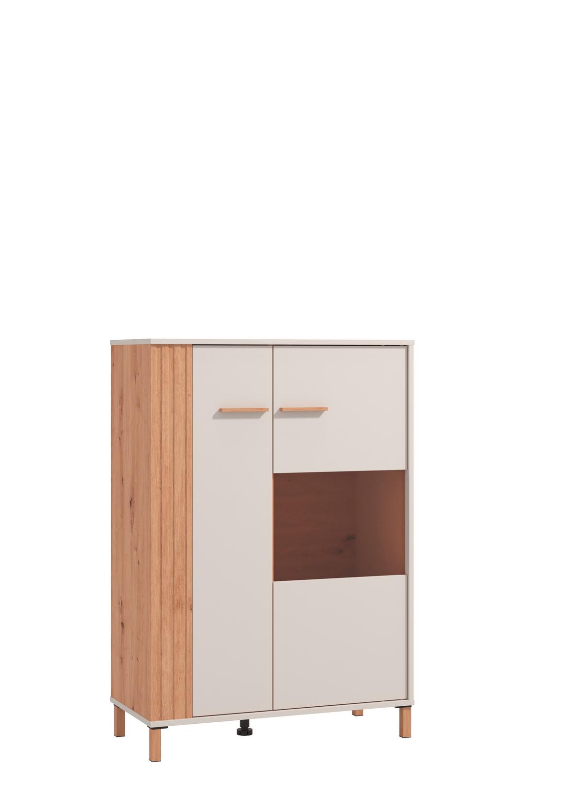 Vitrin Belfort - tölgyfa, Modern, faalapú anyag (85/122/40cm)