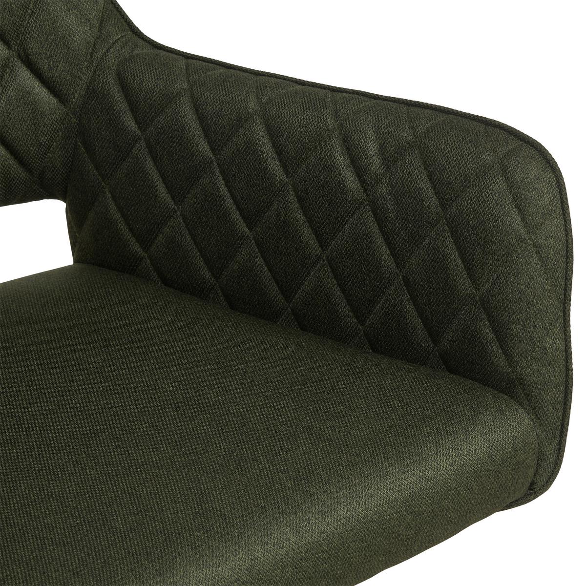 Armlehnstuhl Pam Grün, Sitzfl. 360° Drehbar - Schwarz/Grün, KONVENTIONELL, Holz/Textil (57/85.5/60cm) - MID.YOU