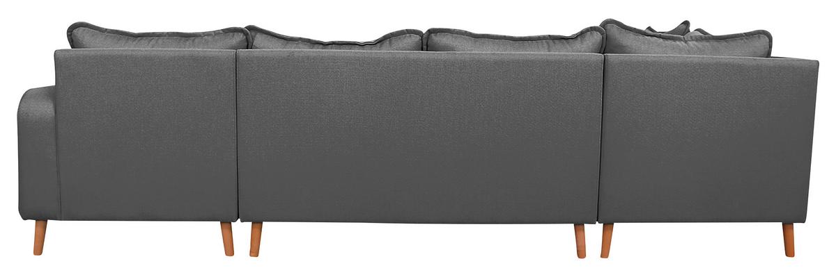 Wohnlandschaft Beata Grau U: 167x296x170 Cm - Wengefarben/Grau, Design, Textil (167/296/170cm) - Livetastic