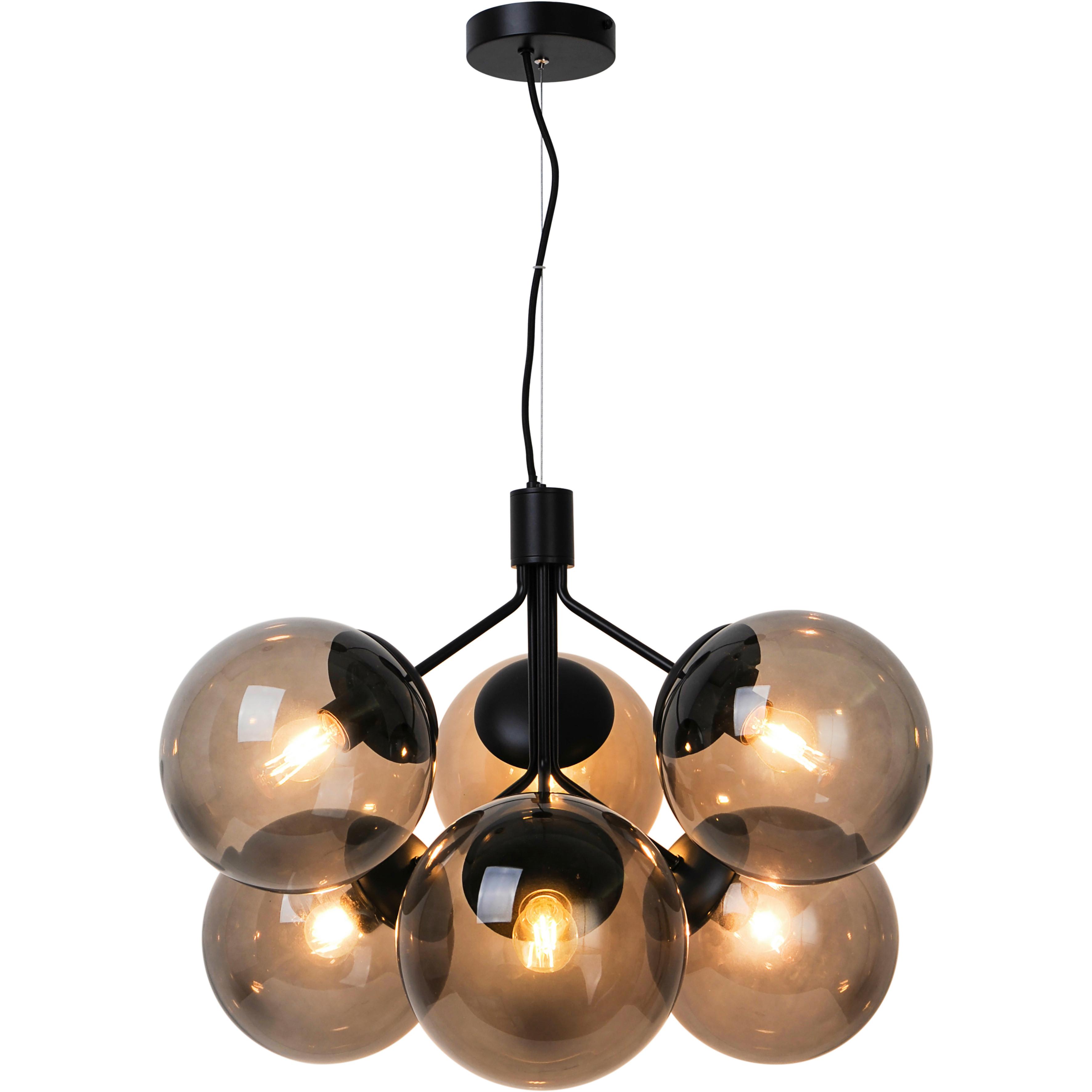 Hängeleuchte Ivona Pela Schwarz D: 45 Cm - Schwarz, KONVENTIONELL, Glas/Metall (45/62cm) - Nordlux