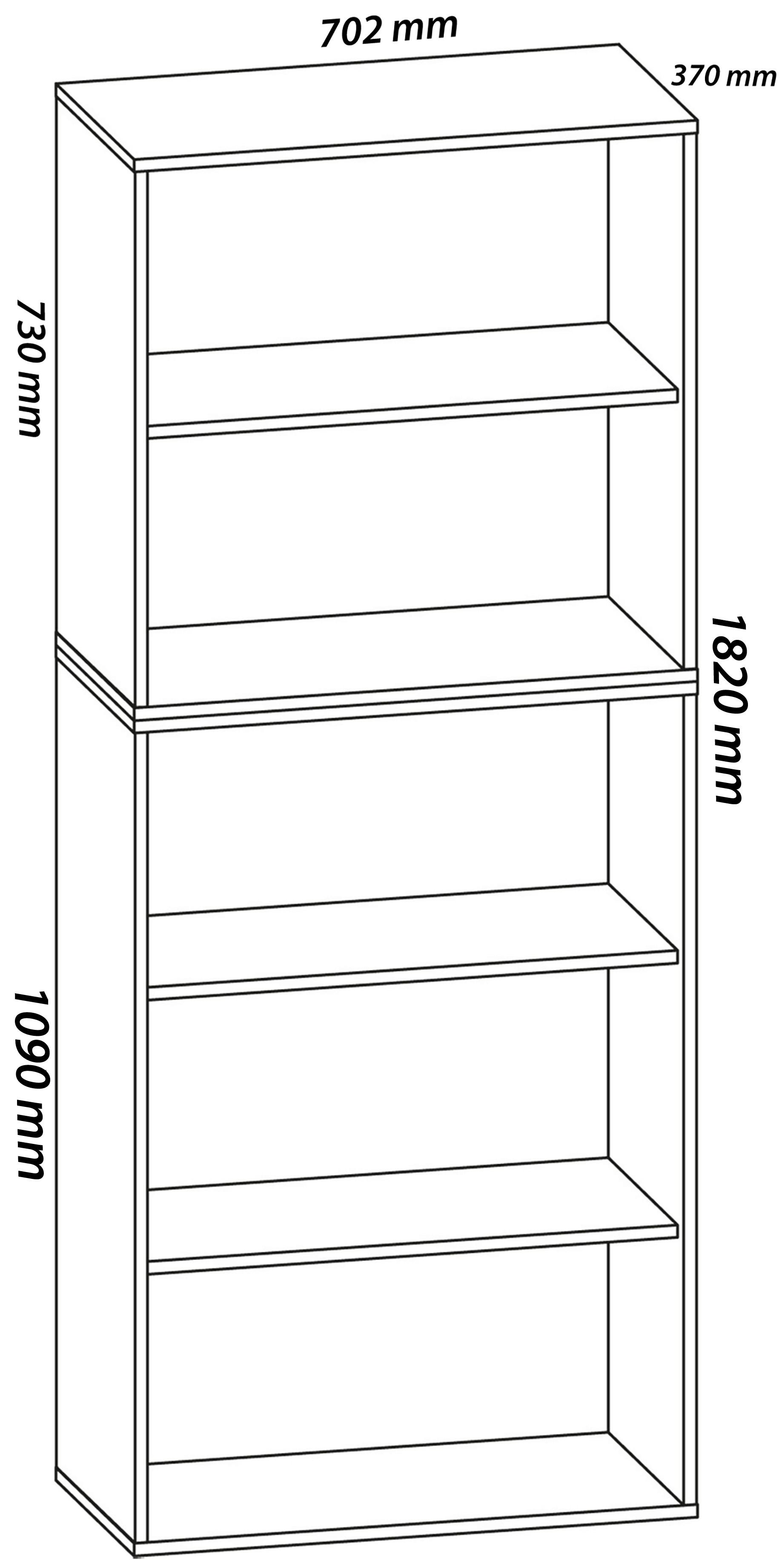 Mehrzweckschrank Vandol Sonoma Eiche Dekor B: 70 Cm - Schwarz/Sonoma Eiche, Design, Holzwerkstoff (70/178/37cm) - MID.YOU