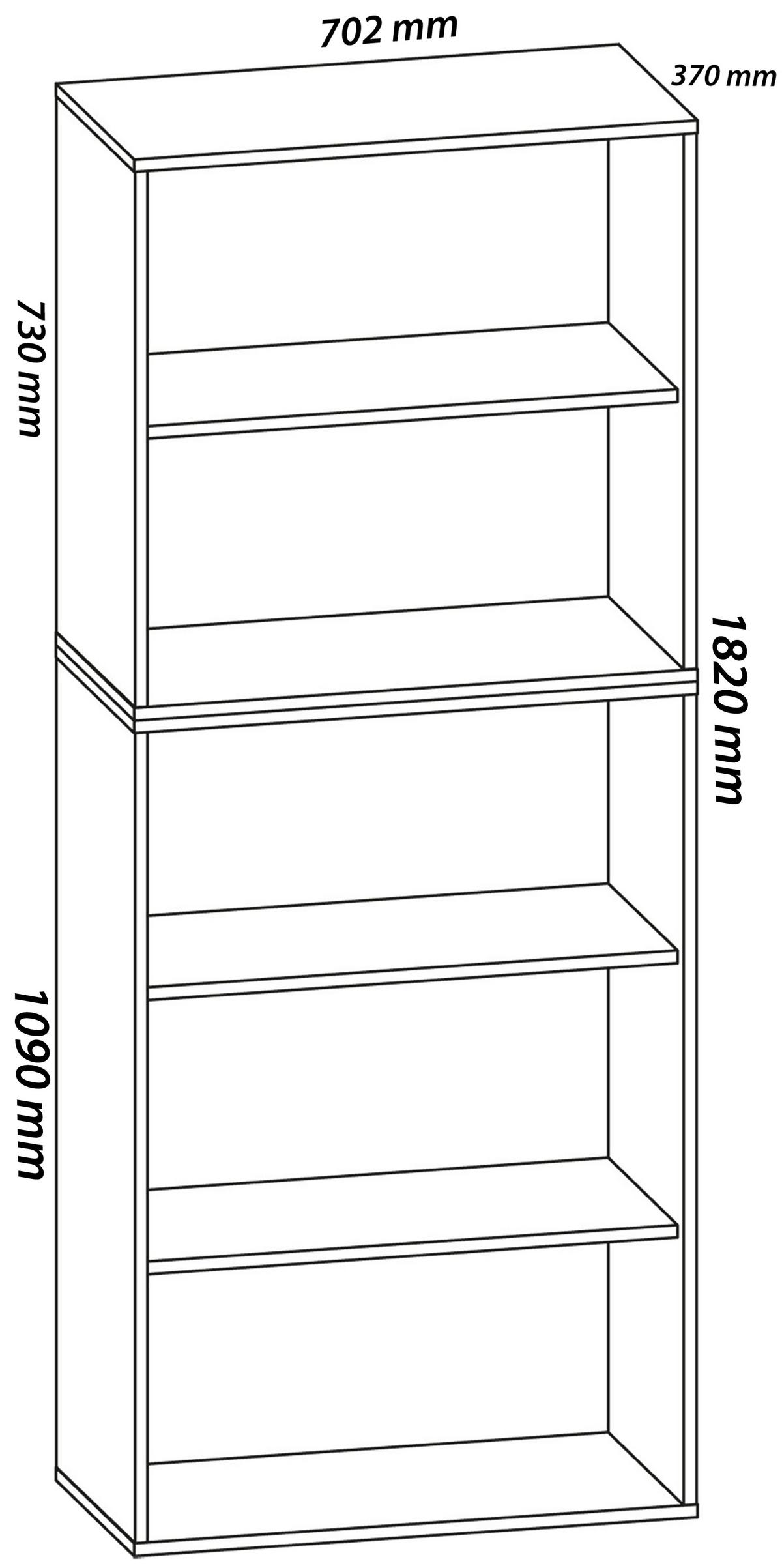 Mehrzweckschrank Vandol Buche Dekor B: 70 cm - Buchefarben/Schwarz, Design, Holzwerkstoff (70/178/37cm) - MID.YOU
