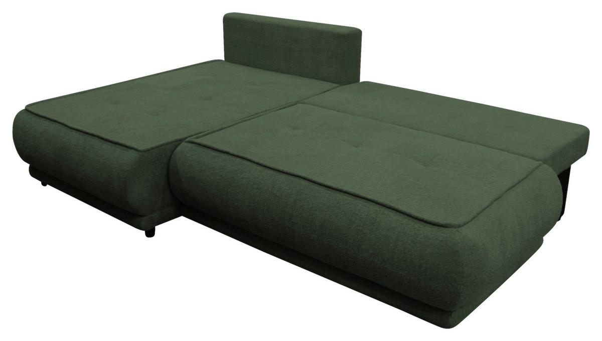 Ecksofa Paros Dunkelgrün 179x277 Cm - Dunkelgrün/Schwarz, Design, Textil (179/277cm) - MID.YOU