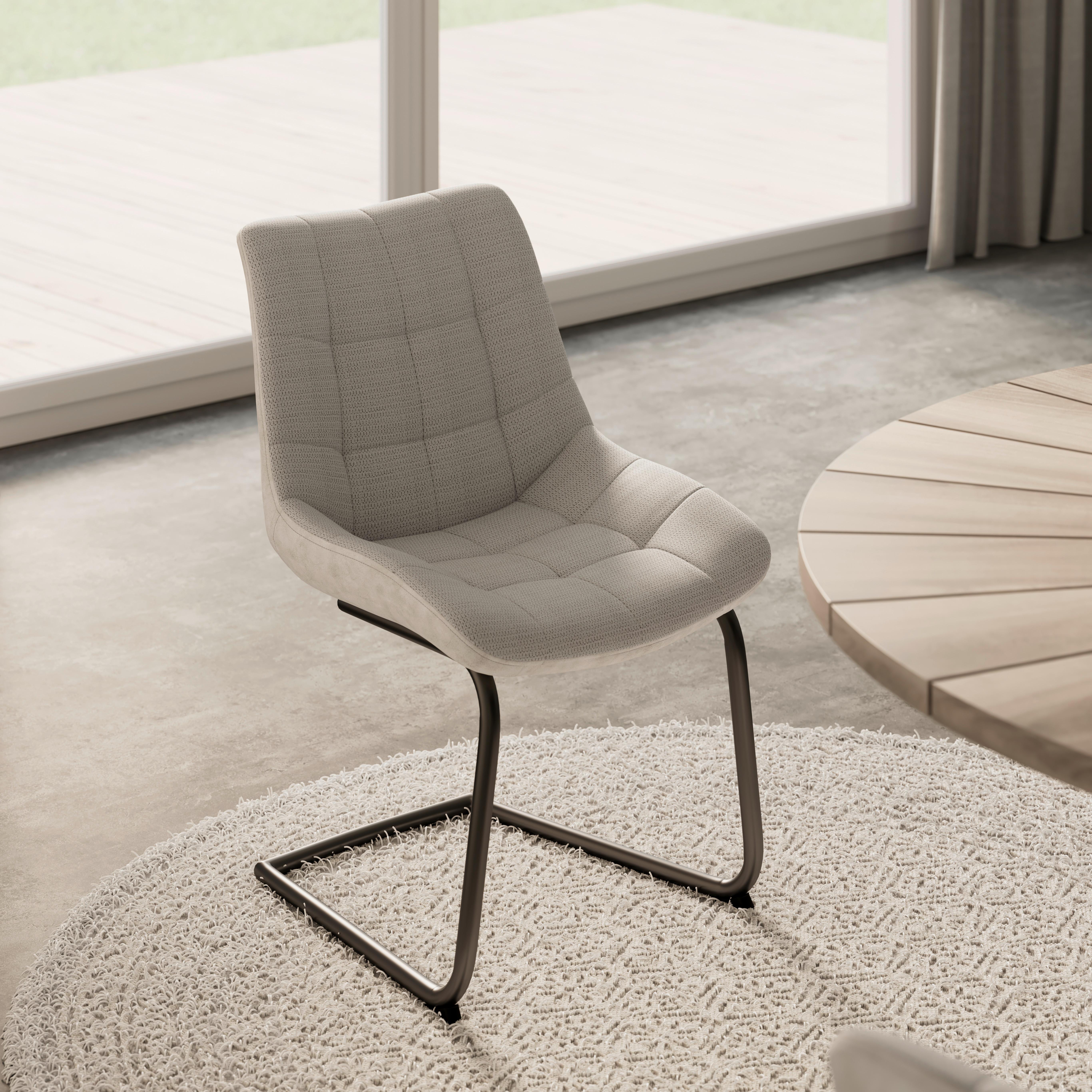 Židle MARILEA béžová - černá/krémová, Moderní, kov/dřevo (53/86/61cm) - Bessagi Home