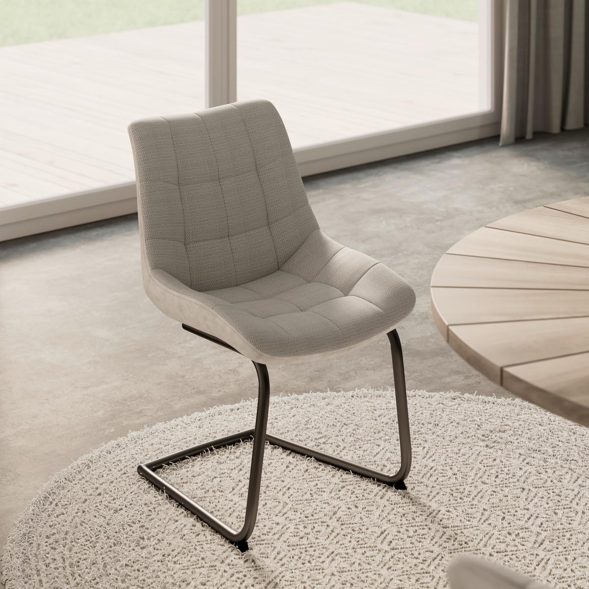 Židle MARILEA béžová - černá/krémová, Moderní, kov/dřevo (53/86/61cm) - Bessagi Home