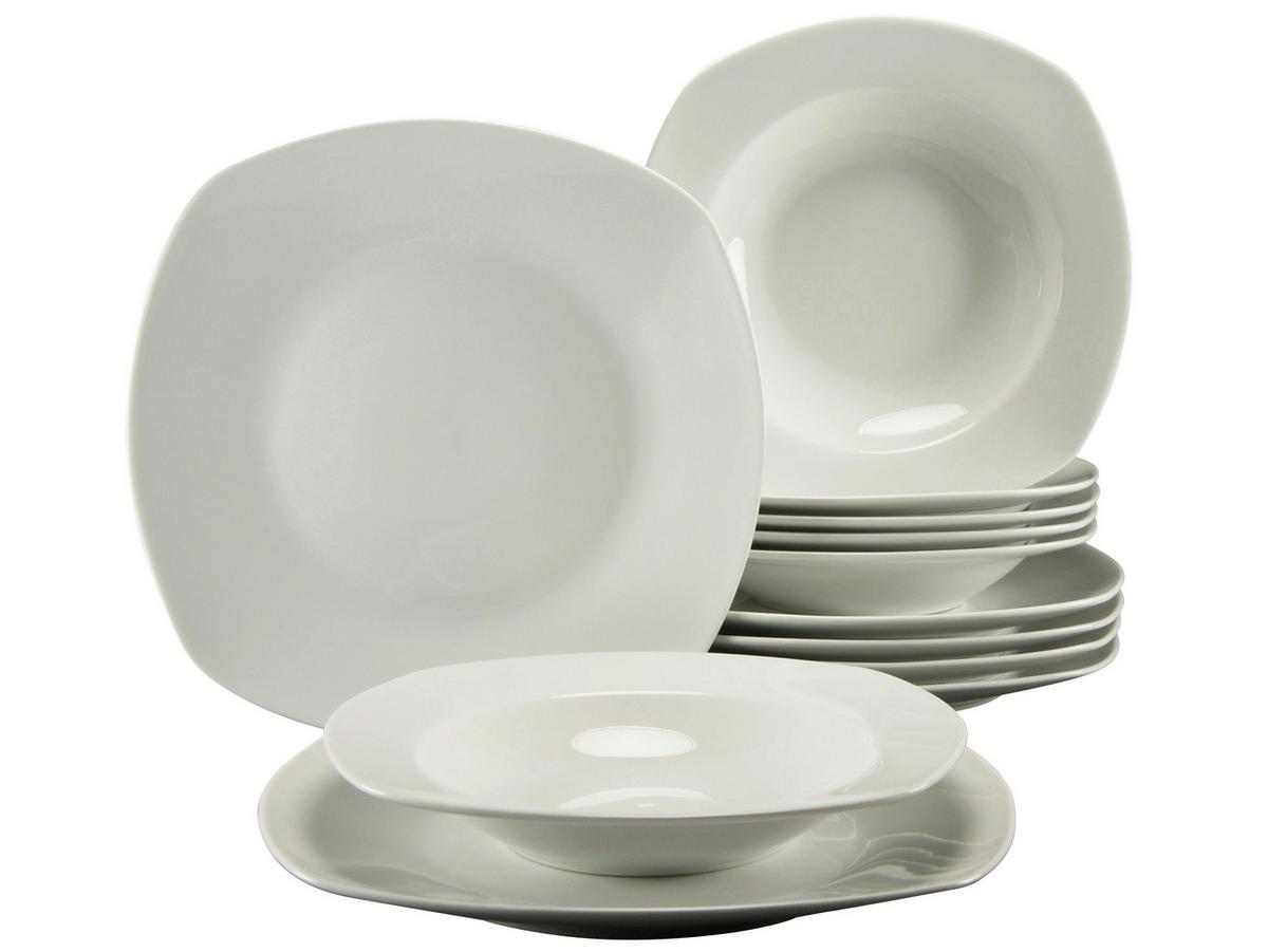 Jedálenský servis Amelie biely, 12 dielny pre 6 osôb - biela, keramika - Creatable