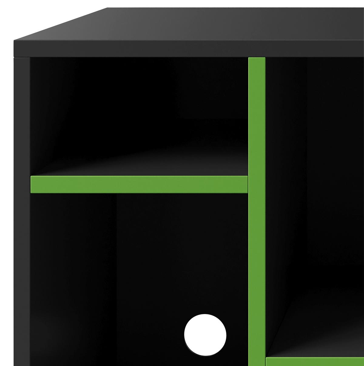 Sideboard Minecraft - Schwarz/Grün, MODERN, Glas/Holzwerkstoff (108/61/37cm) - Minecraft