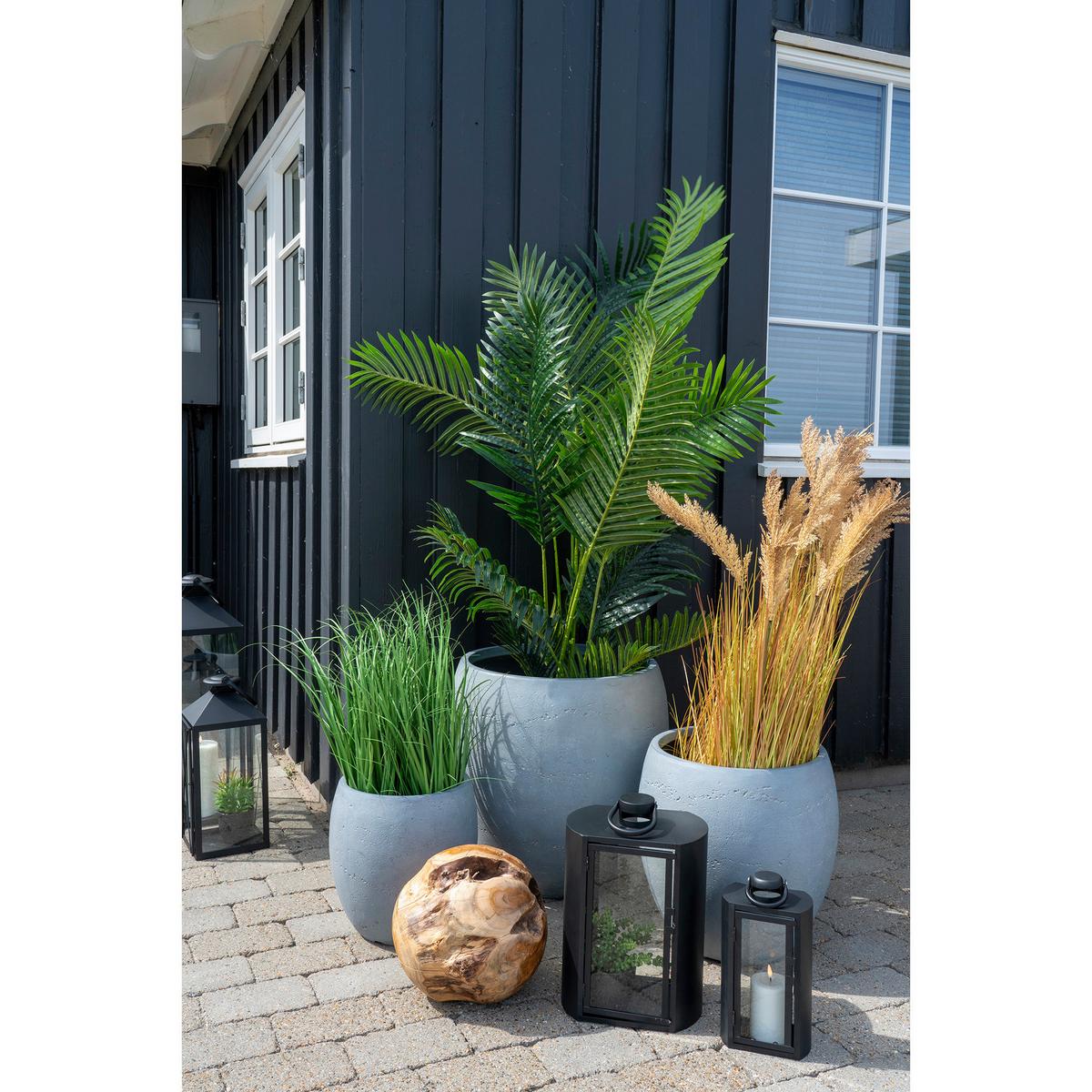 Kunstpflanze Grün Schwarz H: 68 cm - Schwarz/Grün, Basics, Kunststoff (68cm)