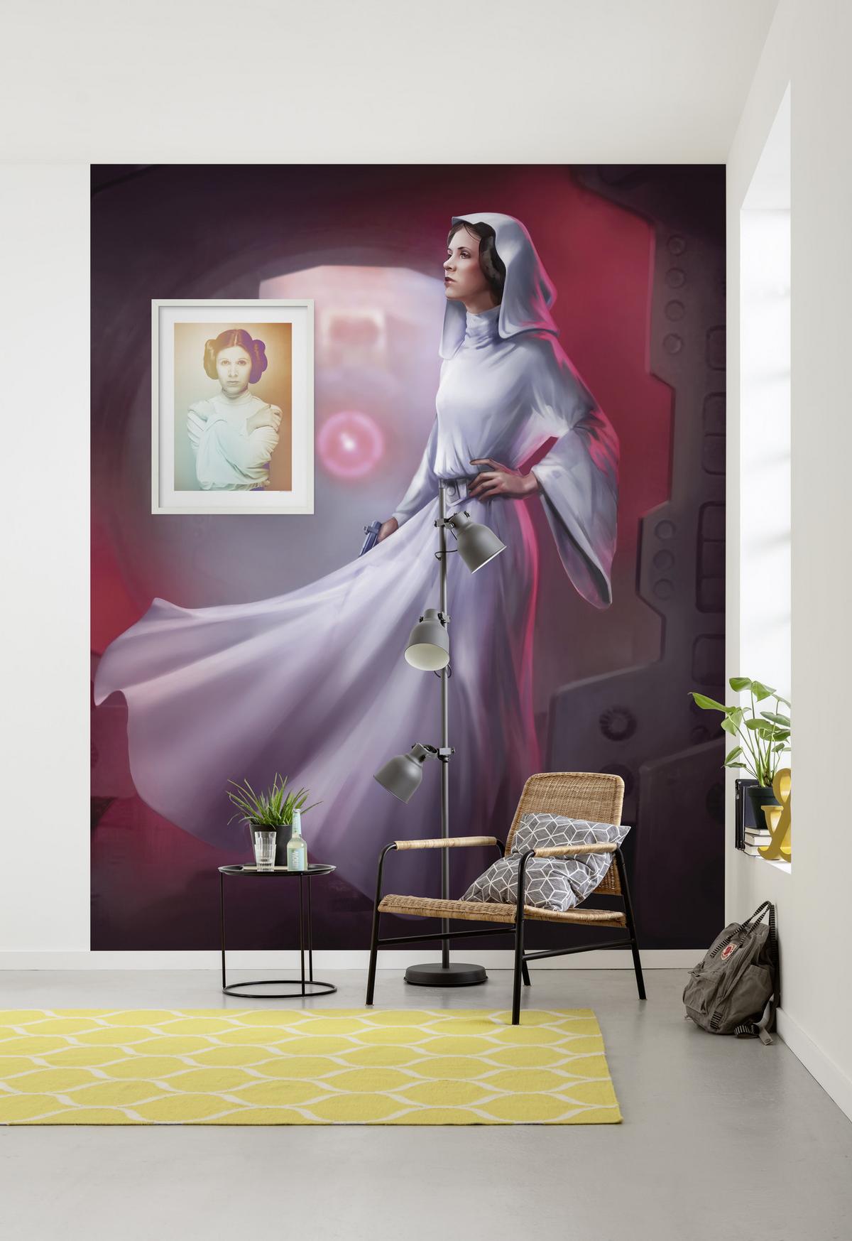 Fototapete Star Wars Leia - Rot/Weiß, Trend, Textil (200/250cm)