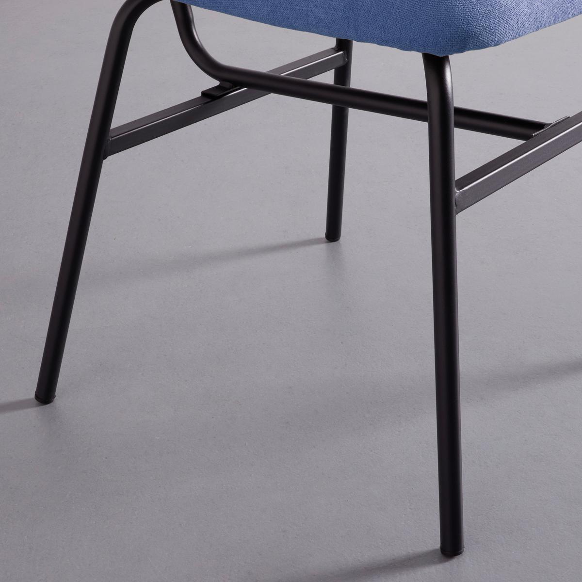 Sada 2ks židlí PINO modrá - modrá/černá, Moderní, kov/dřevo (46/80/55cm) - PBJ