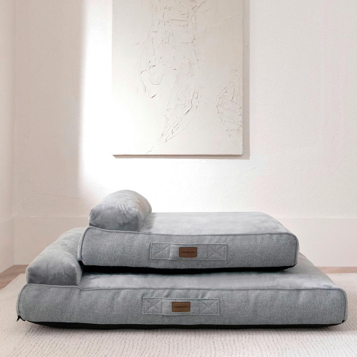 Hundebett Scotty Komfort-Bett Grau 110x80cm - Grau, Basics, Textil (110/80cm) - Yatas