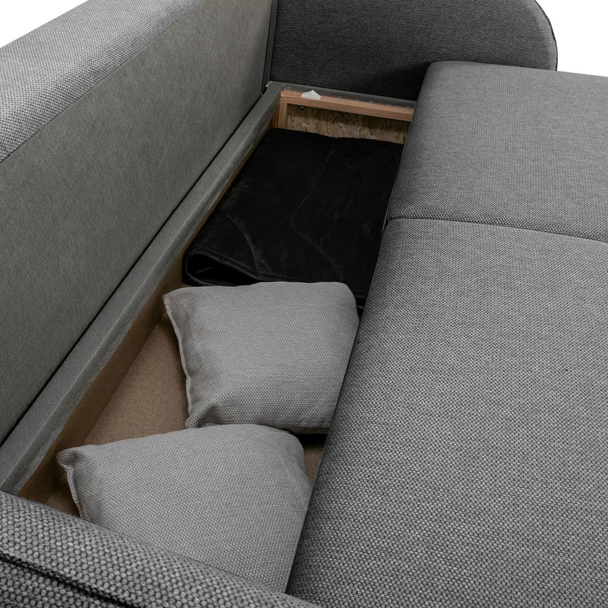 3-sitzer-sofa Bari Anthrazit - Anthrazit/Schwarz, Basics, Textil (215/89/100cm) - P & B