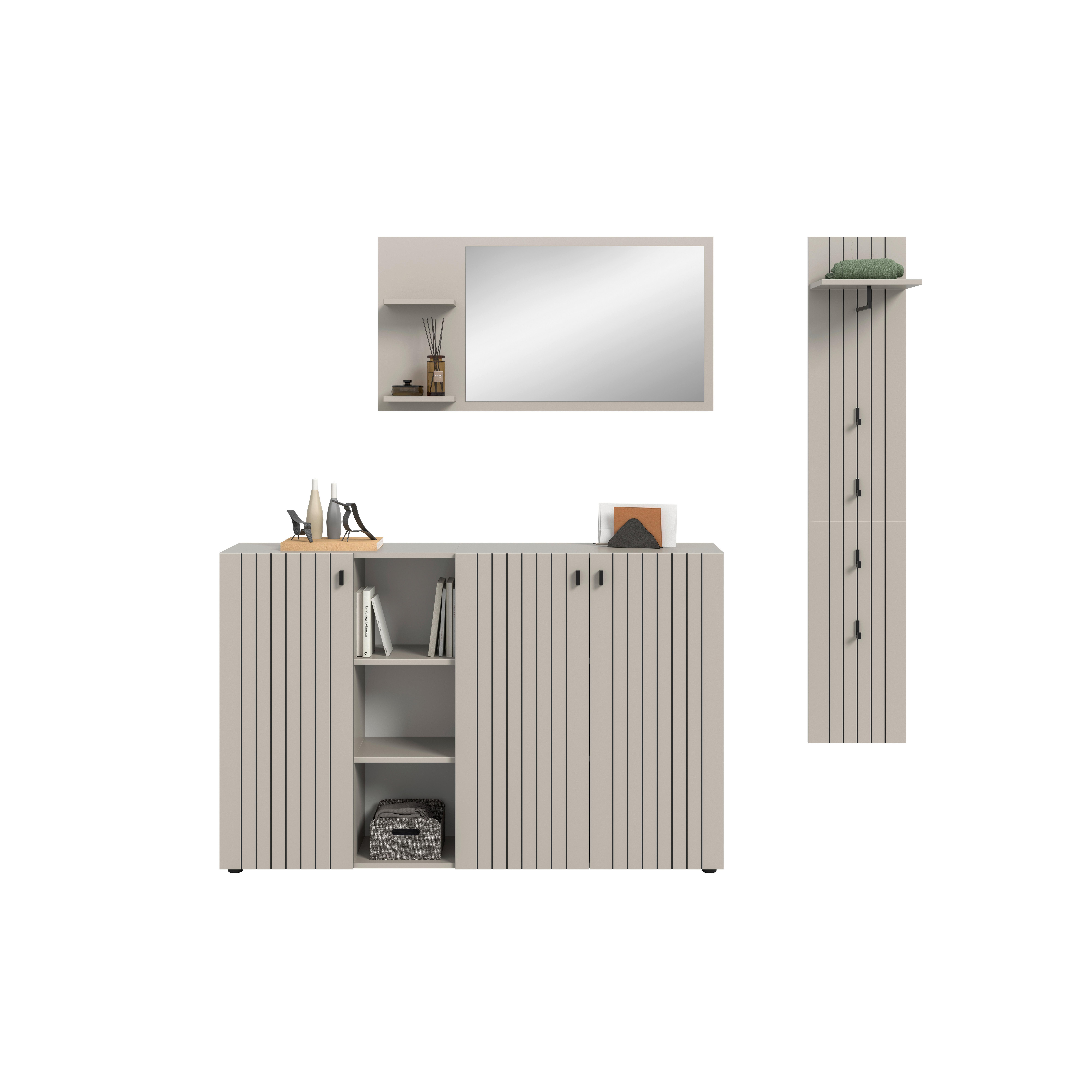 Garderobe Station Kaschmir B: 201cm - Kaschmir, Design, Holzwerkstoff (201/192/37cm) - MID.YOU