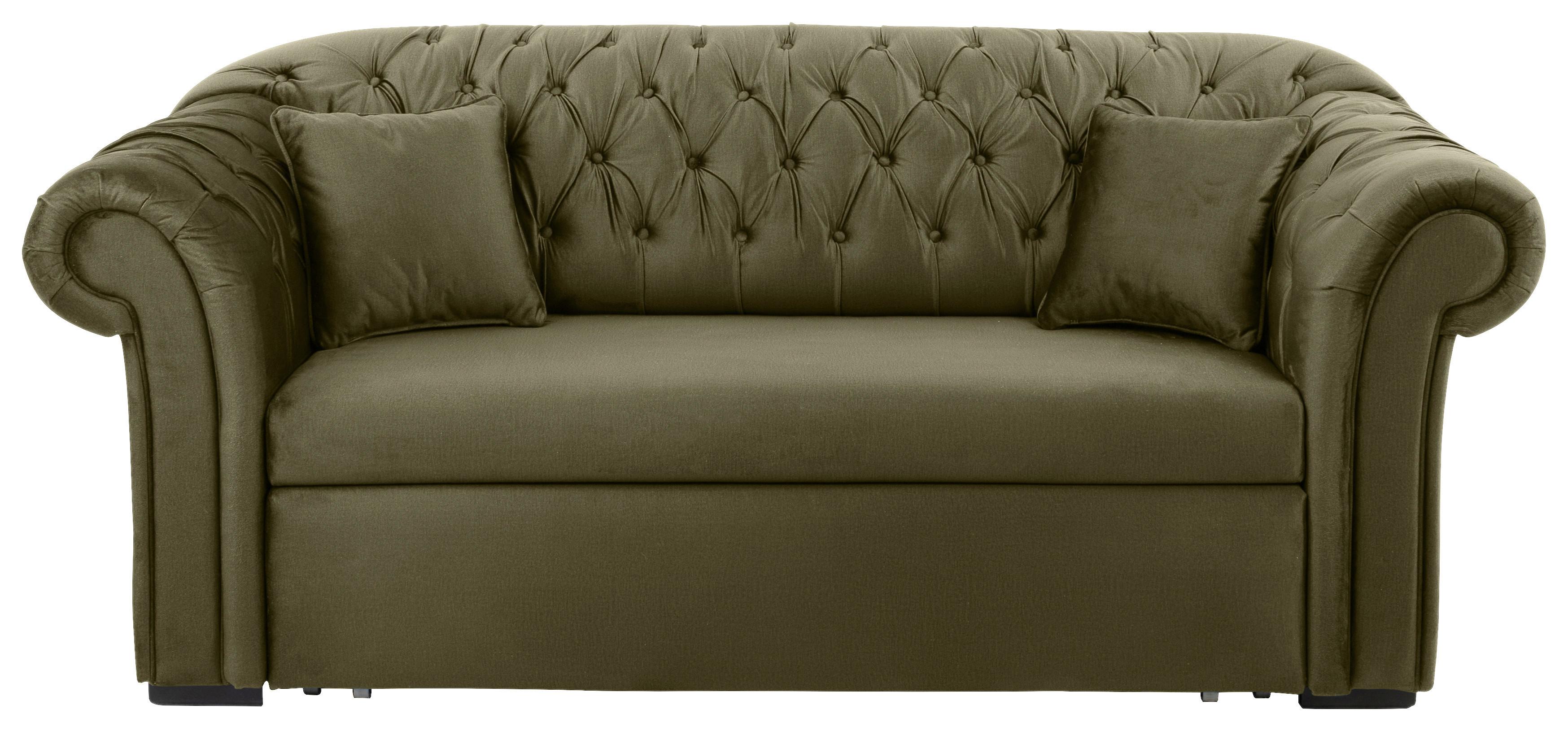 Schlafsofa Cupido - Schwarz/Olivgrün, Design, Textil (213/86/99cm) - MID.YOU