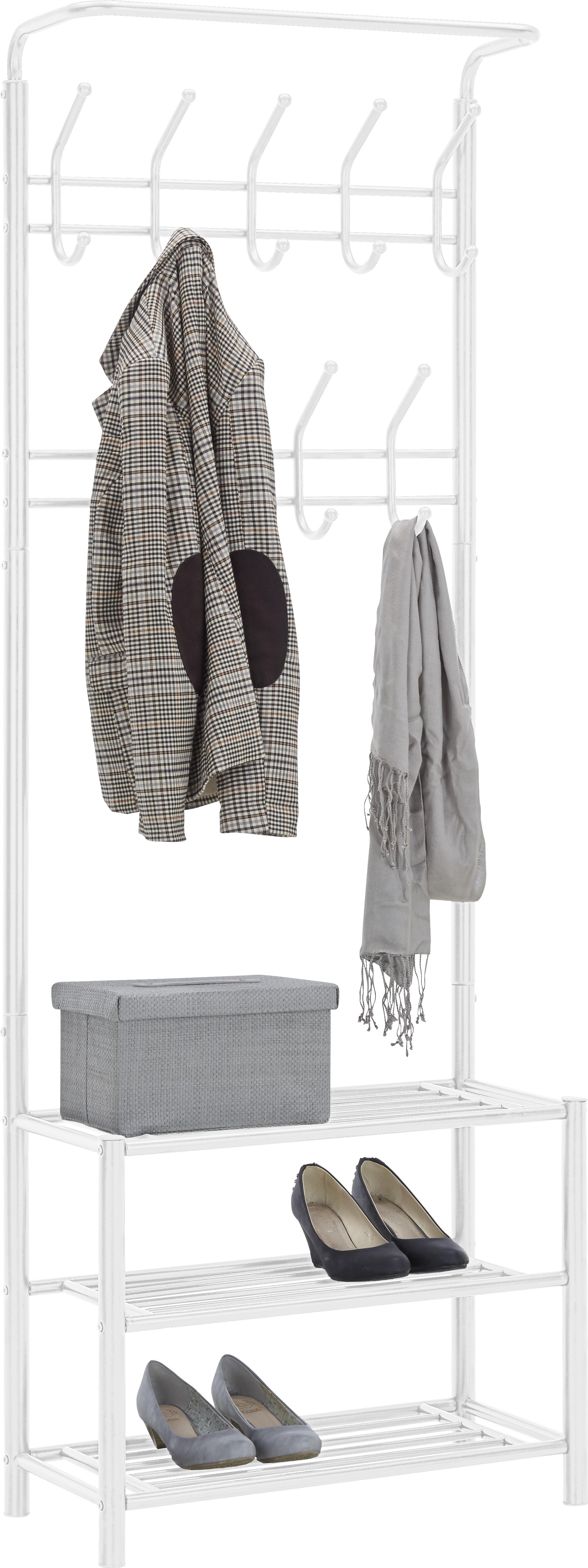 VEŠIAK NA KABÁTY AMELIA - biela, Modern, kov (67/185/32cm) - Mömax