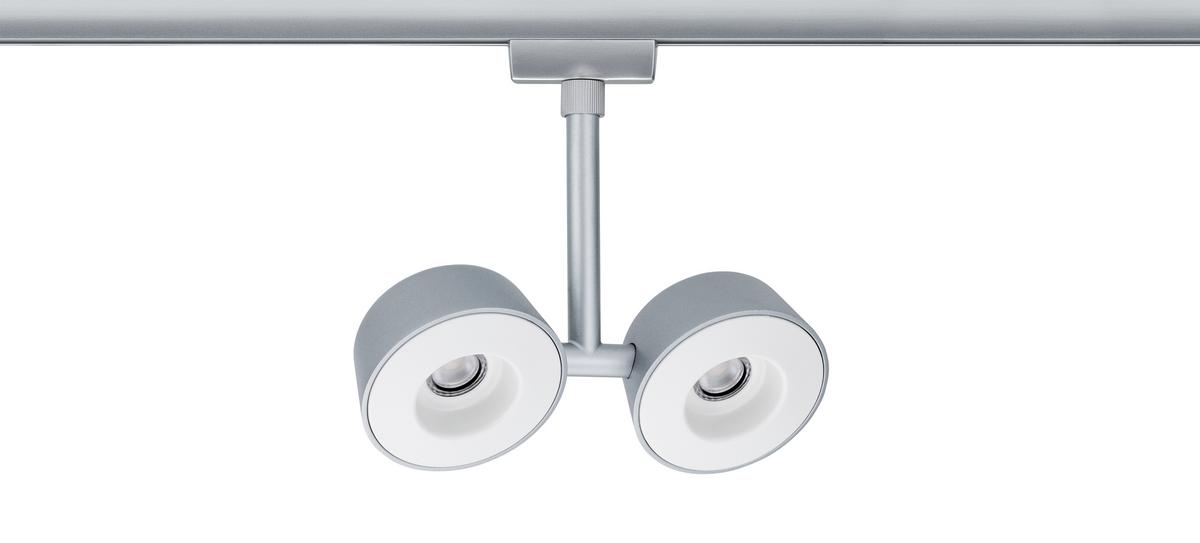 Schienensystem Urail Strahler 95471 2x LED-Spots verstellbar - Chromfarben, Design, Kunststoff/Metall (19/18/4cm) - Paulmann