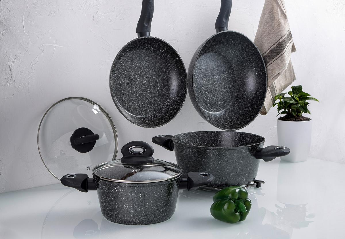 Bratpfanne Orion D: ca. 20 cm Aluminium Antihaftbeschichtet - Dunkelgrau, Basics, Kunststoff/Metall (20cm)