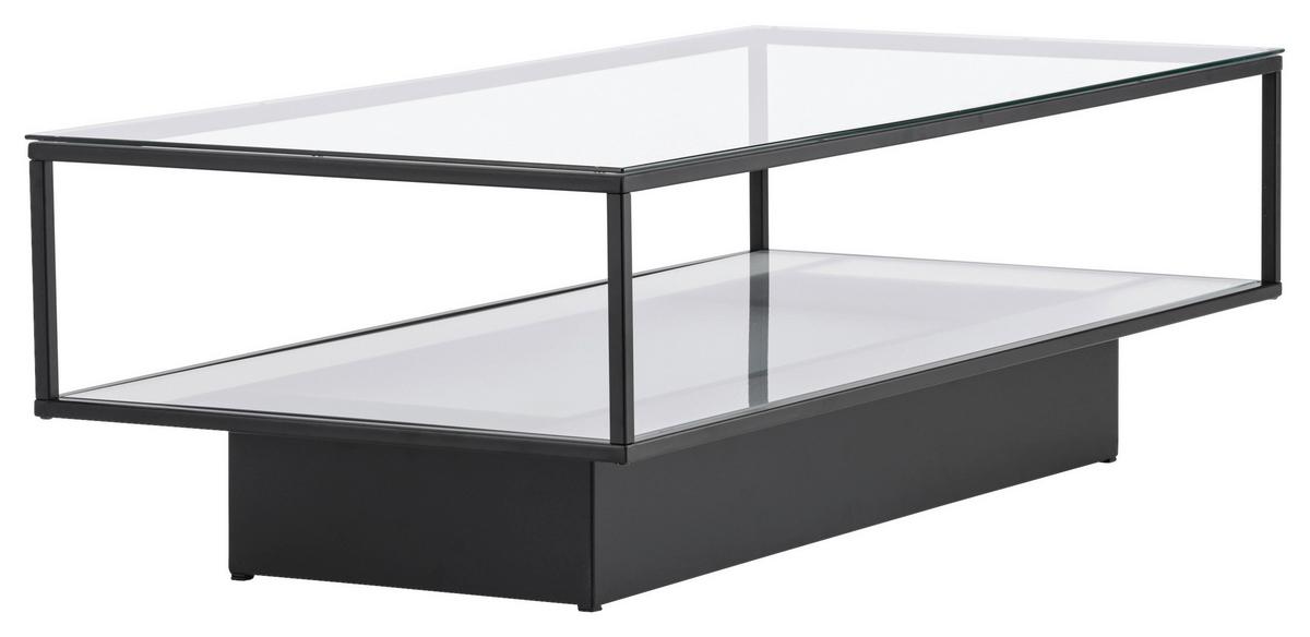Couchtisch Maglehem - Schwarz, Design, Glas/Metall (130/60/37,5cm) - Livetastic