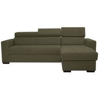 Rohová sedačka MARCO, oboustranná, oliv.zelený velur - černá/olivově zelená, Konvenční, kov/dřevo (238/78-94/170cm)