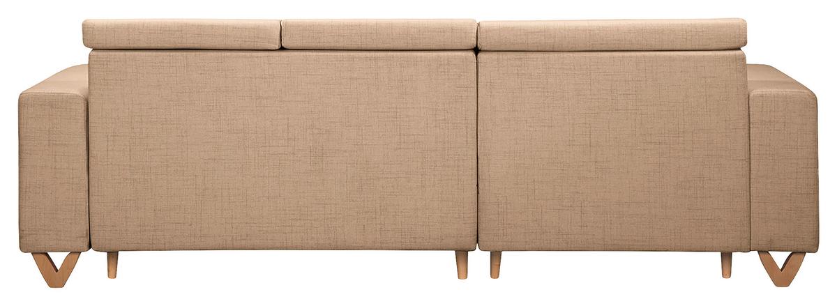 Ecksofa Bella Beige S: 257x174 cm - Wengefarben/Beige, Design, Textil (257/174cm) - Livetastic