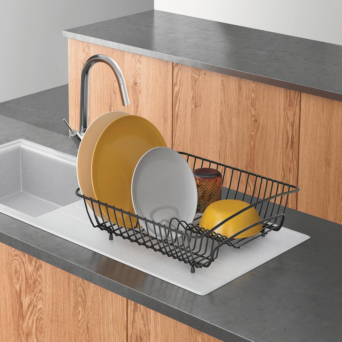 Spülorganizer Rocky40 Lava Spülkorb - Schwarz, Basics, Metall (40/37/14cm)