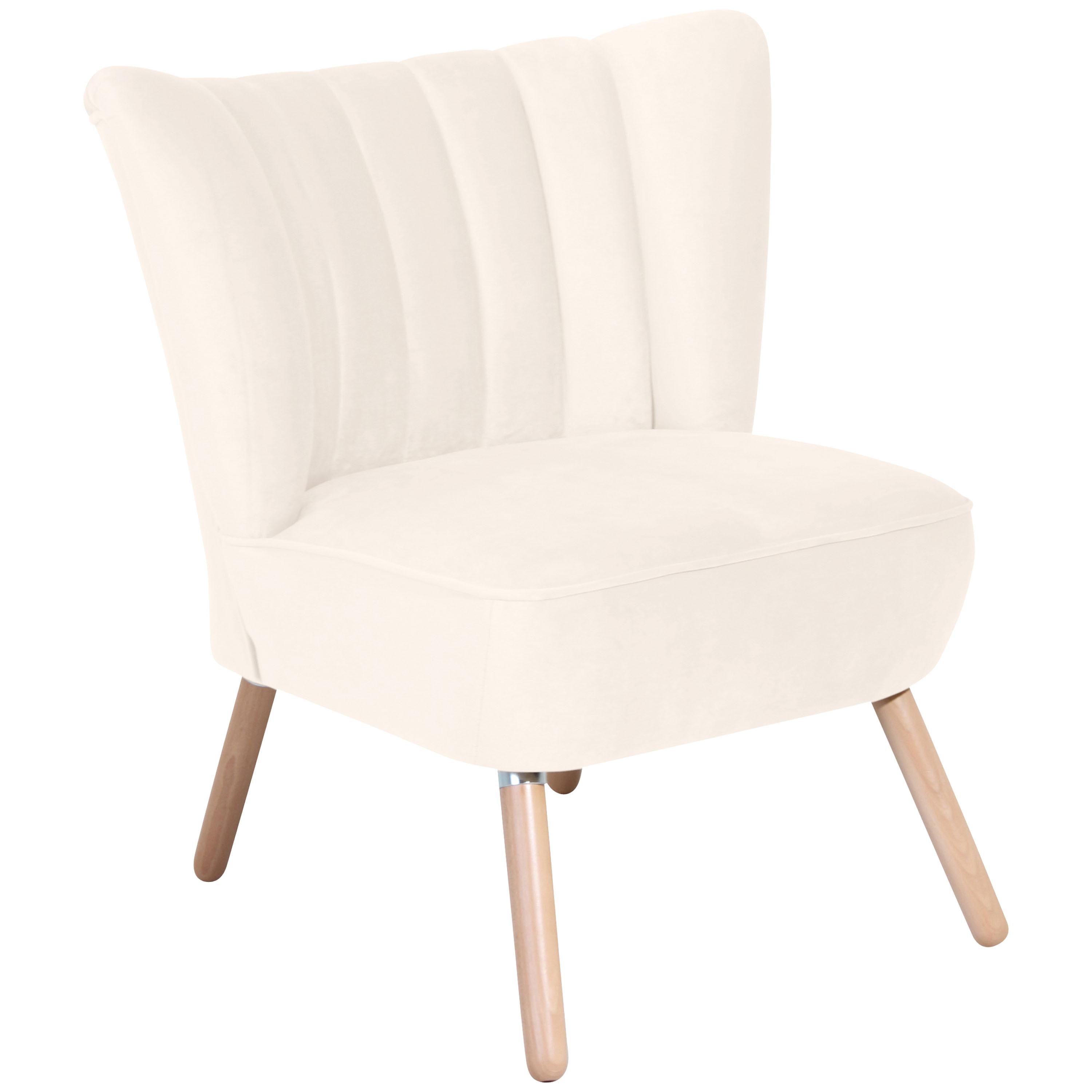 Polsterstuhl Alessandro Creme, Holz-Beine - Buchefarben/Creme, Design, Textil (70/80/66cm) - Max Winzer