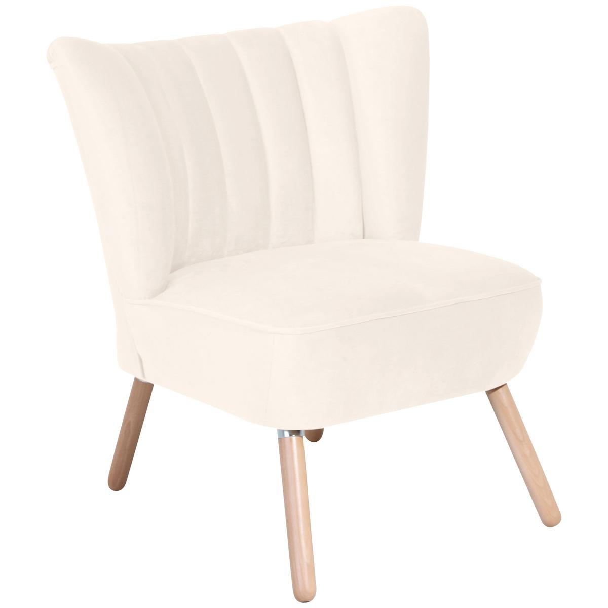 Polsterstuhl Alessandro Creme, Holz-Beine - Buchefarben/Creme, Design, Textil (70/80/66cm) - Max Winzer