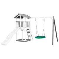 Spielturm A025.123.92 - Weiß/Grau, KONVENTIONELL, Holz/Kunststoff (356,6/241,9/349cm) - Ambia Garden
