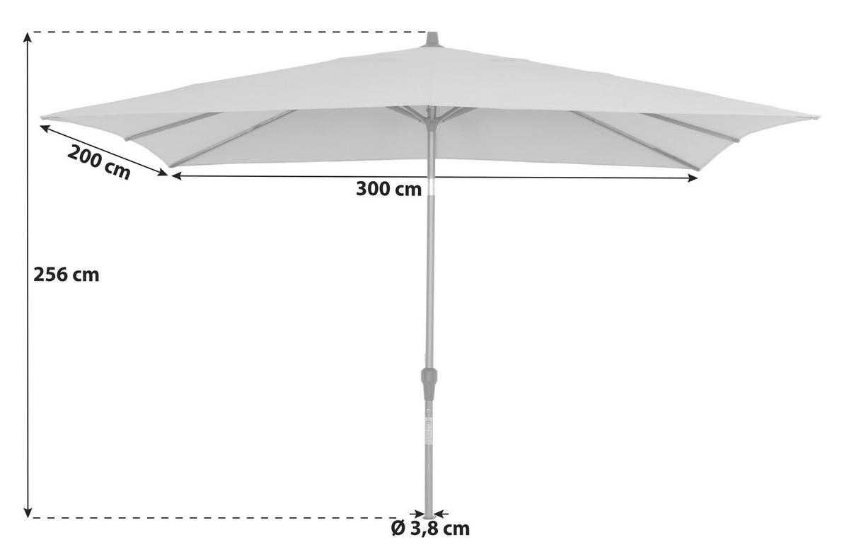 Sonnenschirm Bxhxt 300x256x200 Cm Anthrazit/olivgrün - Anthrazit/Olivgrün, KONVENTIONELL, Textil/Metall (300/200cm) - Siena Garden