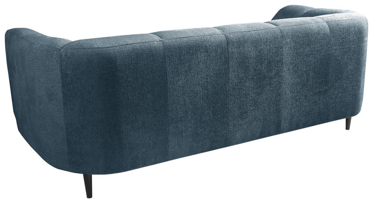 3-Sitzer-Sofa Lou Blau/Schwarz, 226 cm - Blau/Schwarz, Design, Textil (226/77/106cm) - MID.YOU