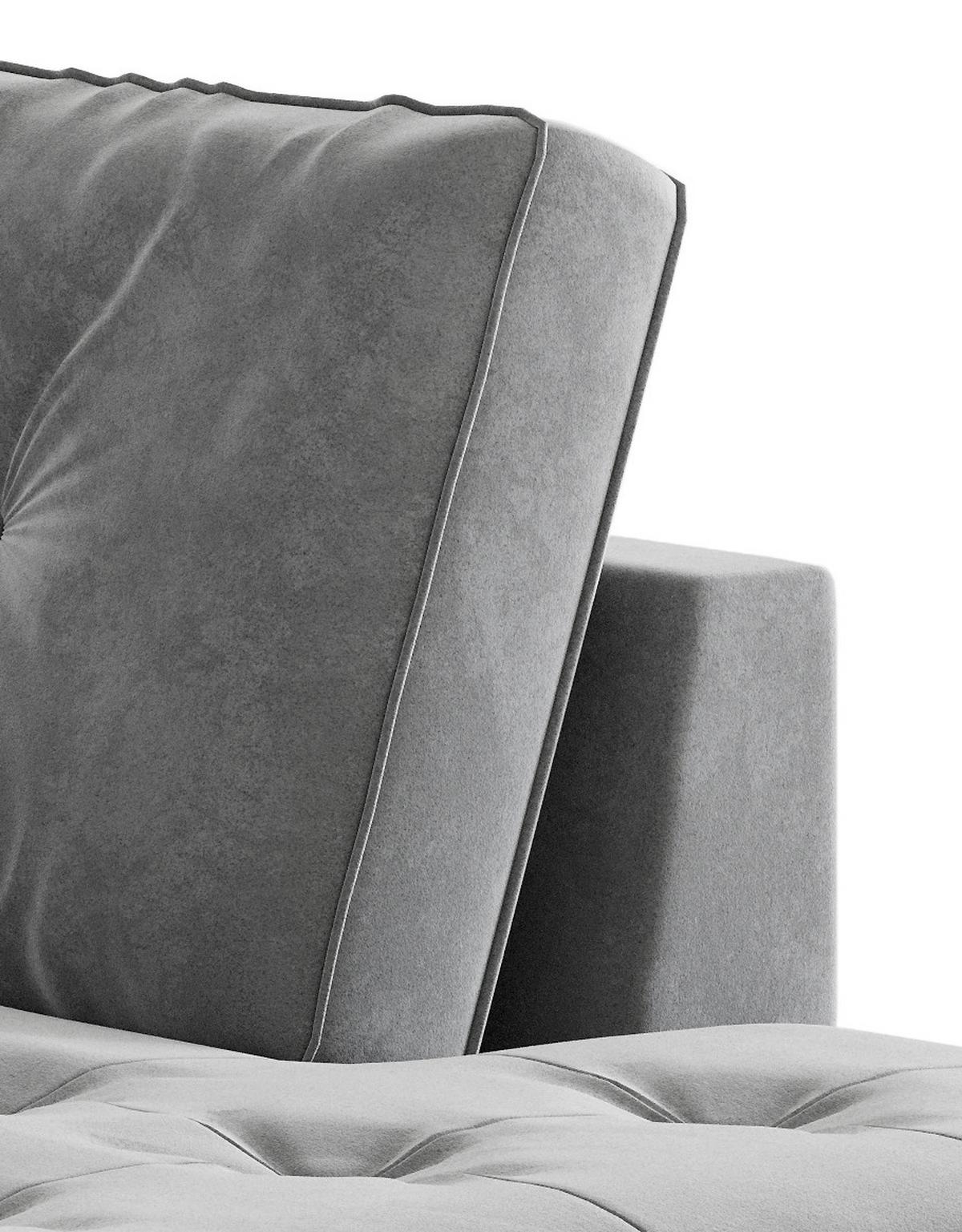 Ecksofa Scott - Edelstahlfarben/Anthrazit, Design, Textil (259/205cm) - Livetastic