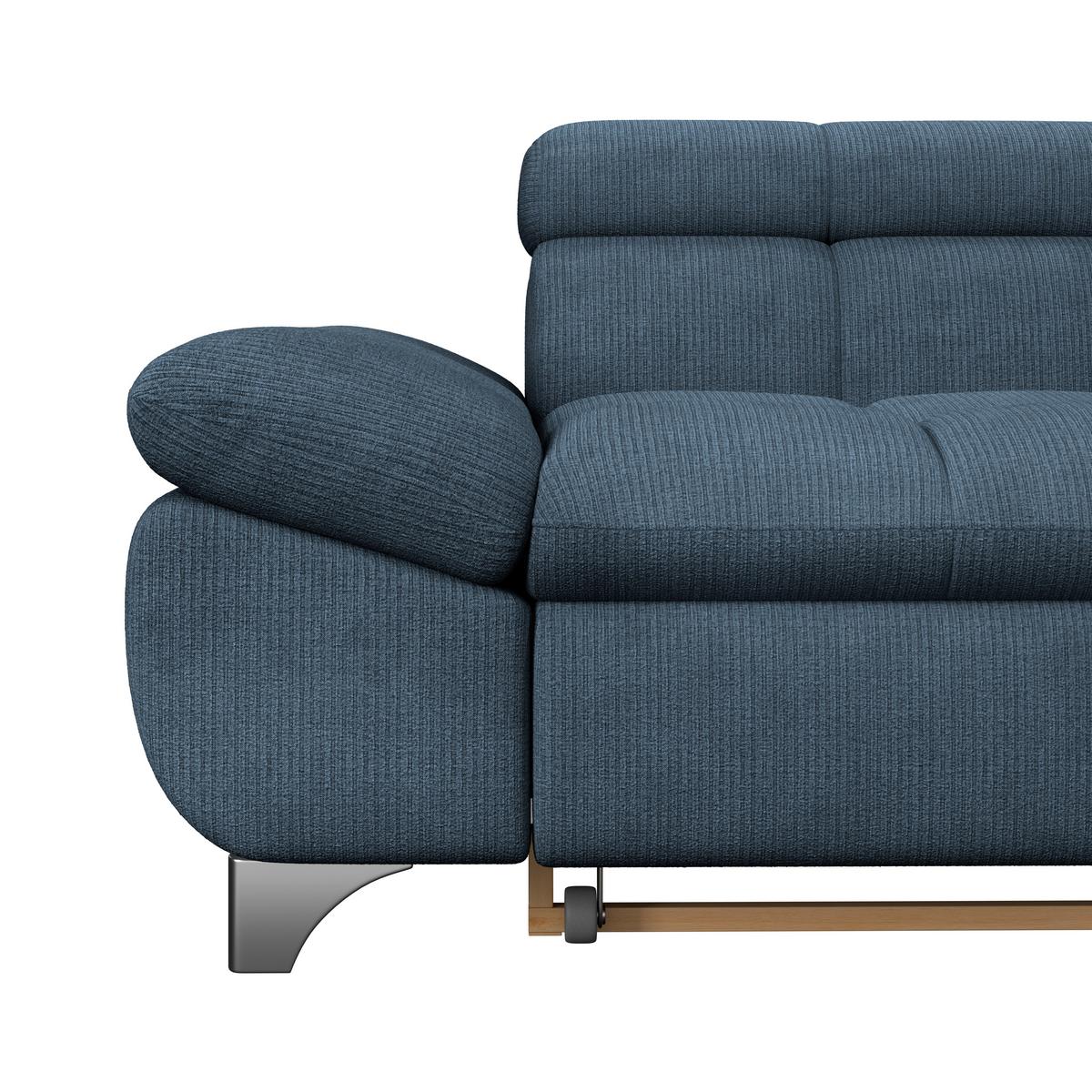 Ecksofa Mit Schlaffunktion Gemini Dunkelblau 312x234 Cm - Chromfarben/Dunkelblau, KONVENTIONELL, Textil (312/234cm)