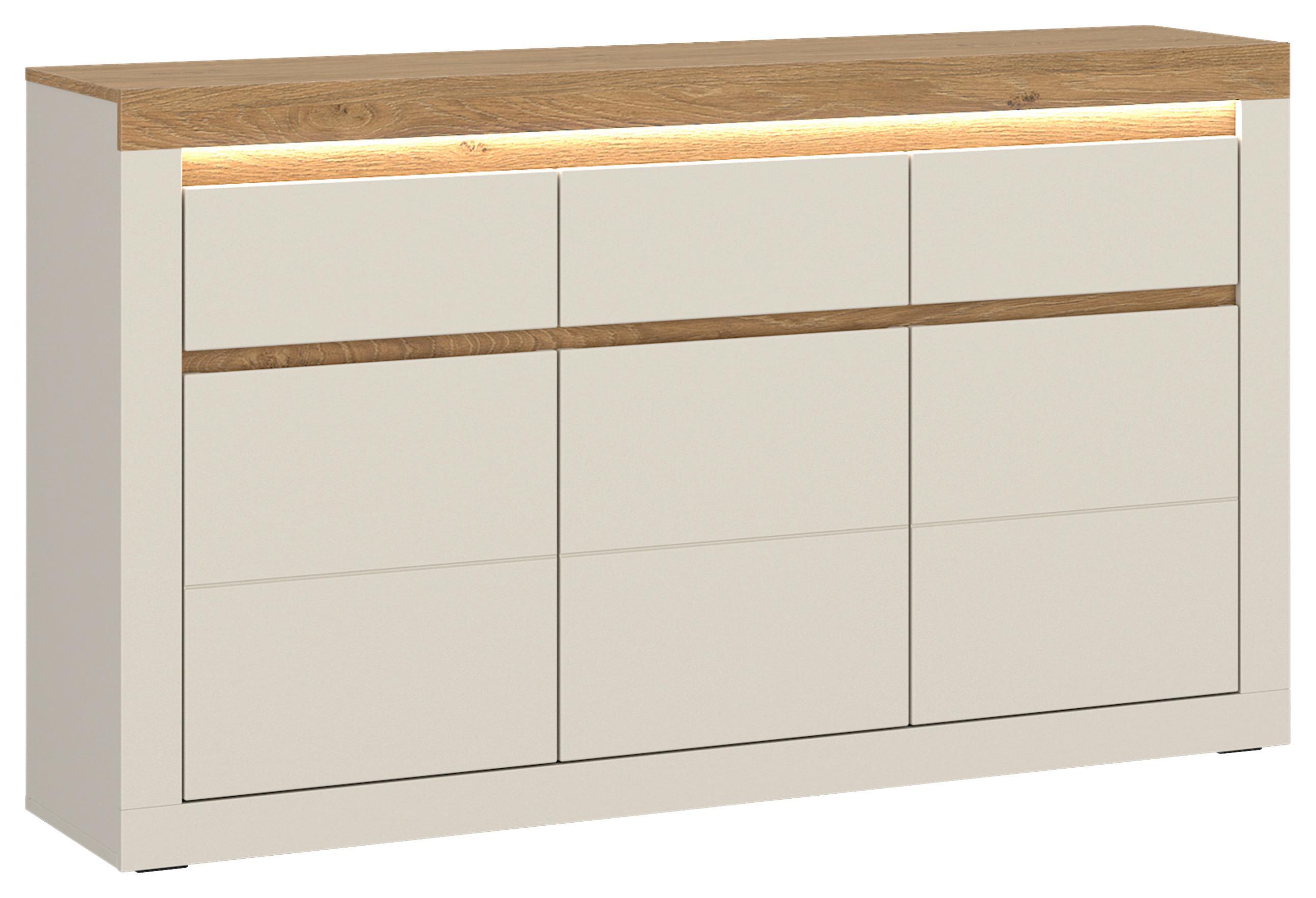 Kommode NAXXAR Eichefarben/Kaschmir B:149,1cm - Kaschmir/Eichefarben, Trend, Holzwerkstoff (149/89,3/39,6cm)