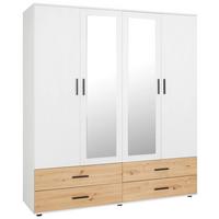 Šatníková skriňa Rasant RASANT - čierna/biela, Konventionell, kompozitné drevo/plast (168/188/52cm) - Mömax