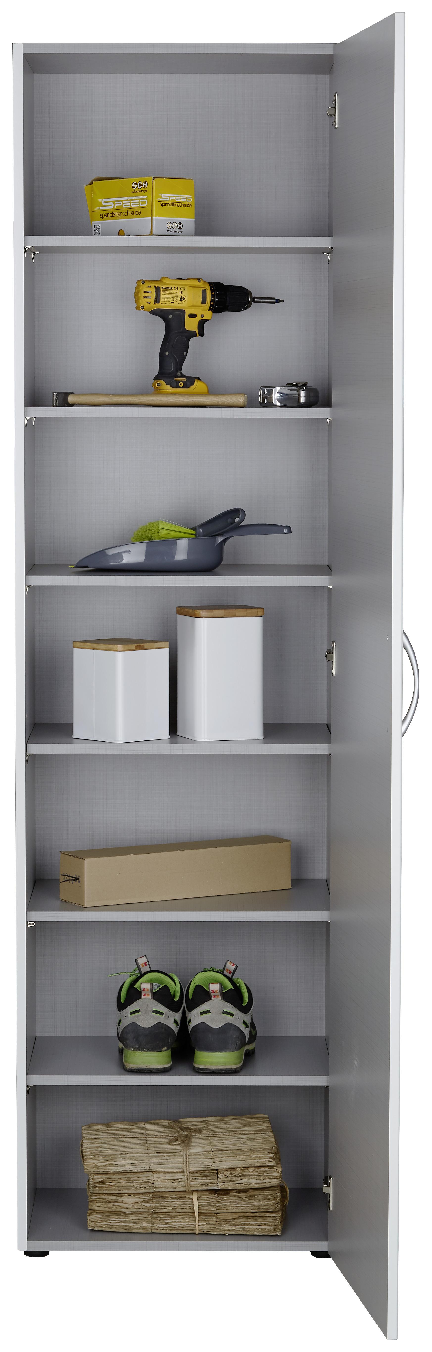 VIACÚČELOVÁ SKRIŇA MRK - biela/hliníková, Konventionell, kompozitné drevo/plast (50/185/40cm) - Mömax