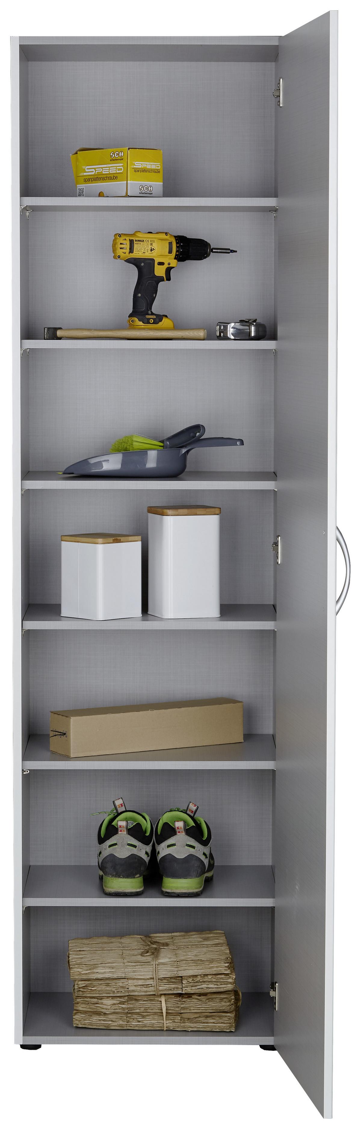 VIACÚČELOVÁ SKRIŇA MRK - biela/hliníková, Konventionell, kompozitné drevo/plast (50/185/40cm) - Mömax