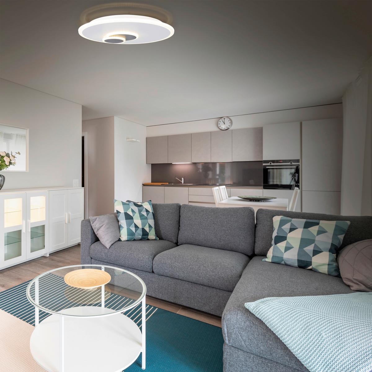 LED-Deckenleuchte Ø 47 cm 3-Fach dimmbar - Weiß, Design, Metall (47/6cm) - Näve