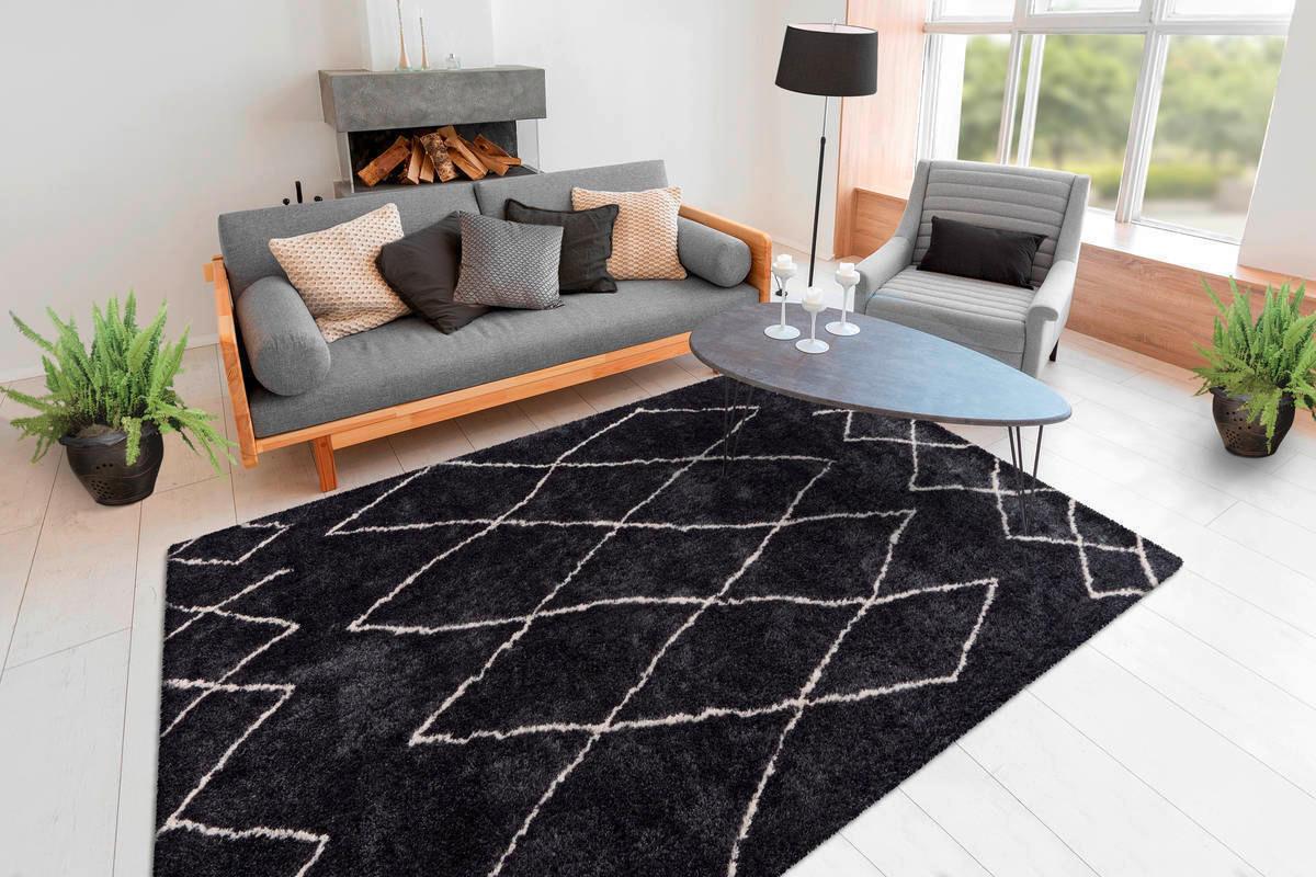Hochflor Teppich Anthrazit Orlando 200x290 cm - Anthrazit, Design, Textil (200/290cm) - Kayoom