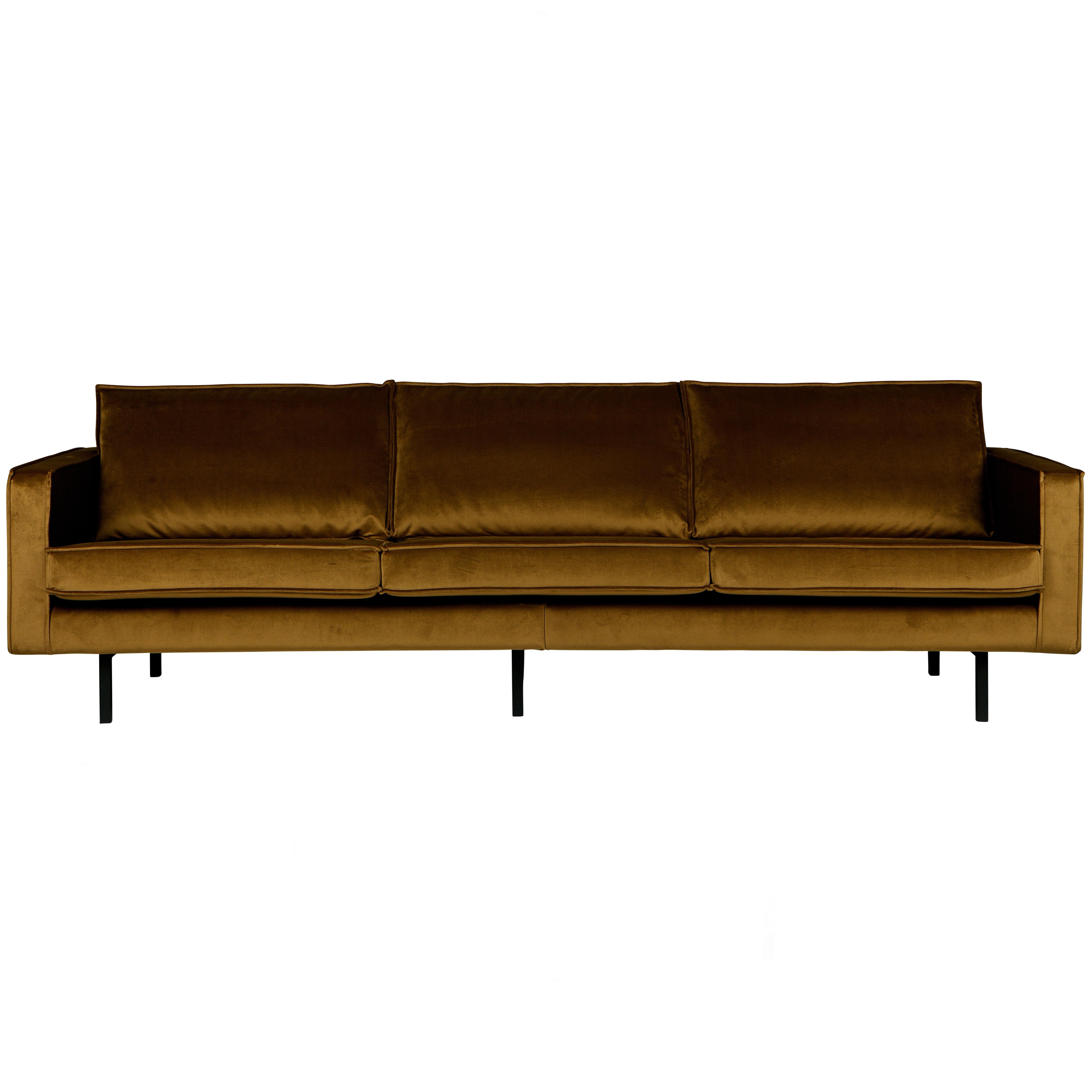3-sitzer-sofa Rodeo Honig B: 277cm - Schwarz/Honig, Design, Textil/Metall (277/85/86cm) - Livetastic