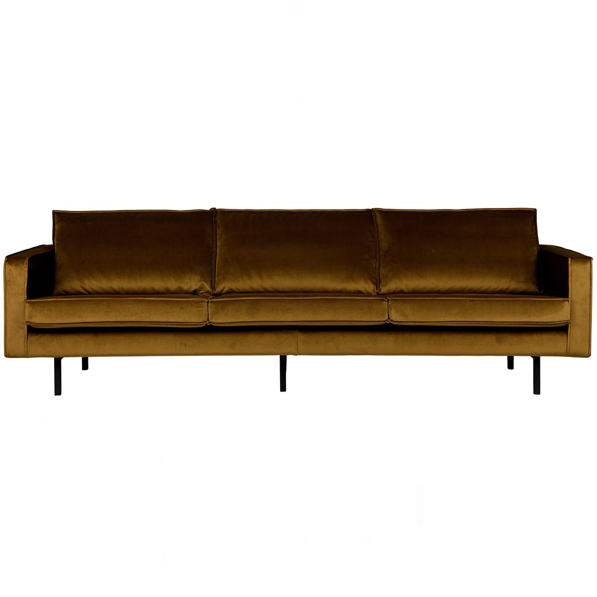 3-sitzer-sofa Rodeo Honig B: 277cm - Schwarz/Honig, Design, Textil/Metall (277/85/86cm) - Livetastic