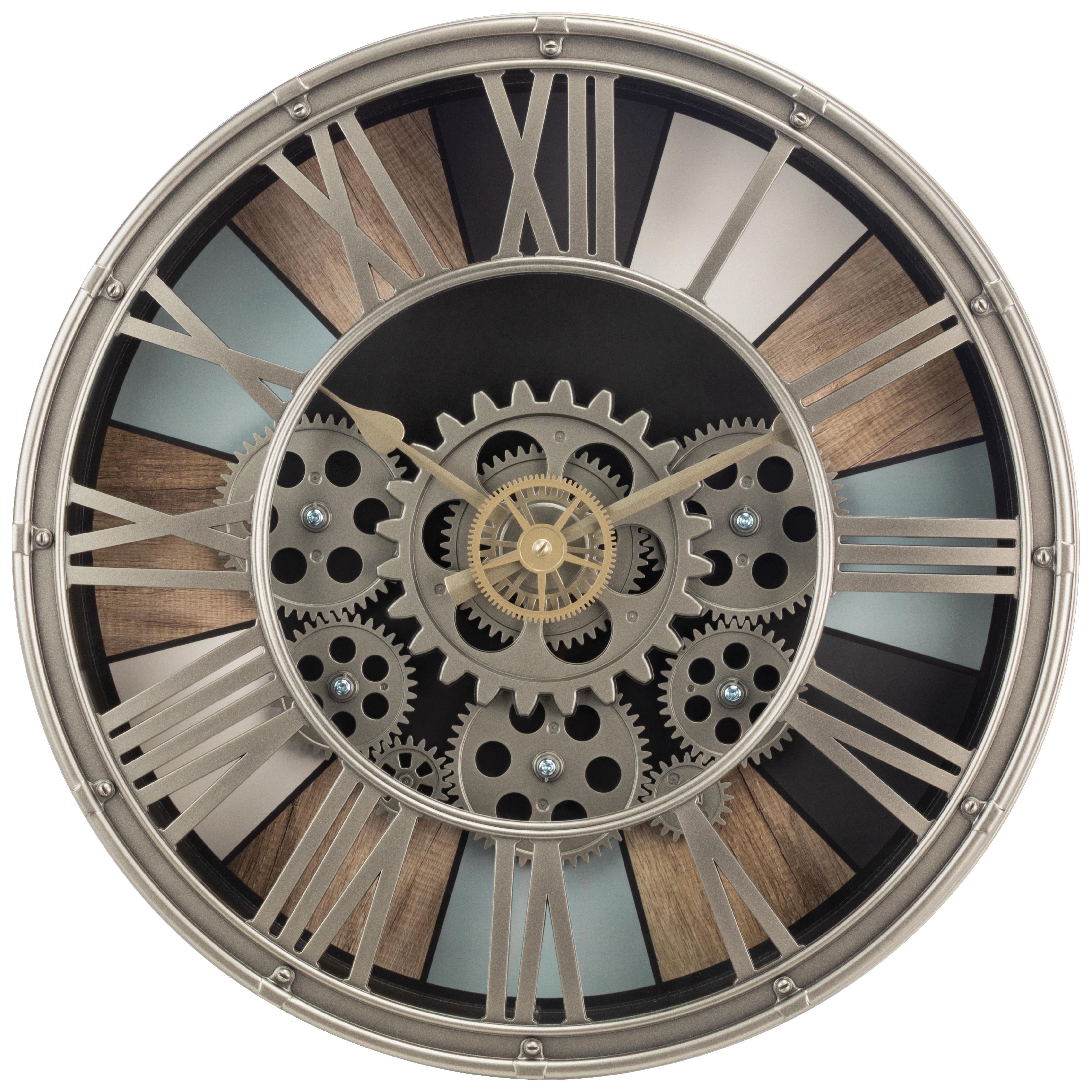 Wanduhr Denise - Bronzefarben, KONVENTIONELL, Glas/Papier (38,5/7,5cm) - James Wood