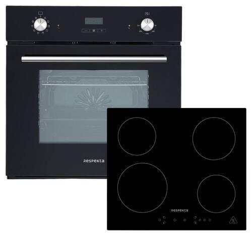 Einbauherd-Set B: 59,5 cm Elektro-Glaskeramik/ Autark - Schwarz, Trend, Glas/Metall (59,5/59/55cm) - Respekta