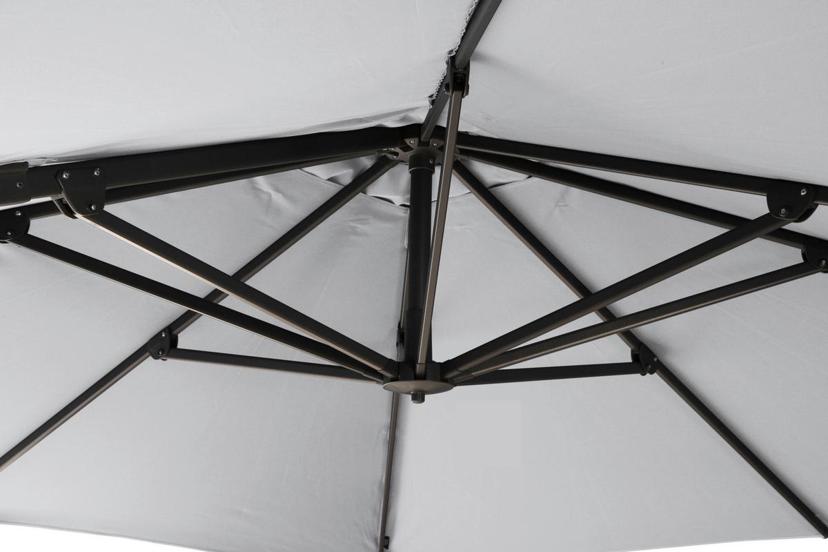 Ampelschirm Sunset N+ Ø 350 H: 252 Cm Anthrazit/grau - Anthrazit/Grau, KONVENTIONELL, Textil/Metall (350/350cm) - Siena Garden